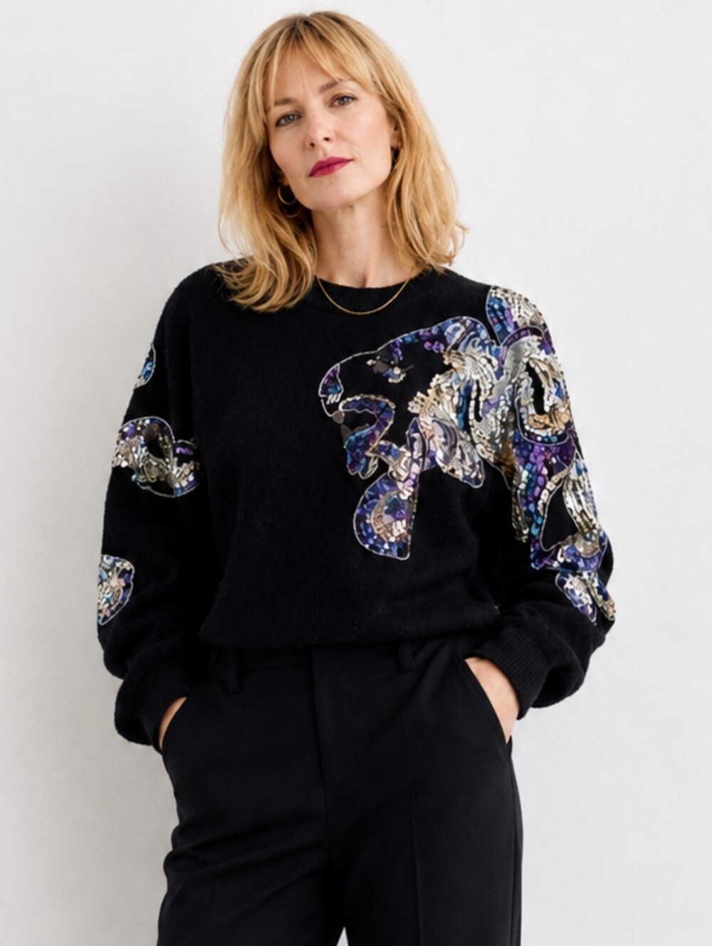 Collections | Vintage Hong Kong Sequin Lambswool PullOver Sweater